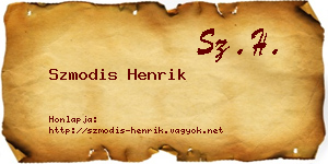 Szmodis Henrik névjegykártya